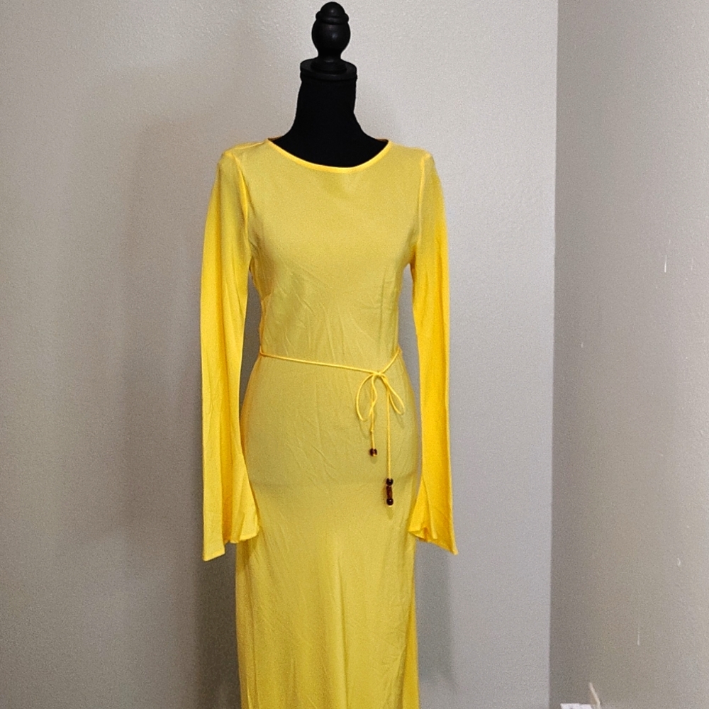 Faithfull the Brand Bellini Long Sleeve Silk Crepe Dress